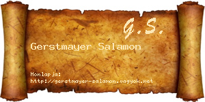 Gerstmayer Salamon névjegykártya